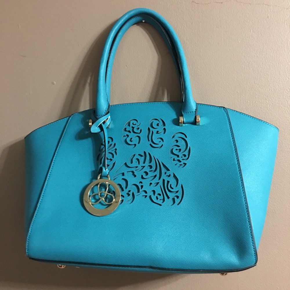 SALE💜NWOT Teal and Purple Leather Purse🐕🐈